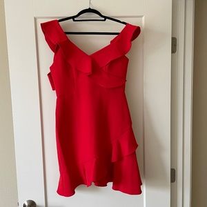 BCBG Red Ruffle dress